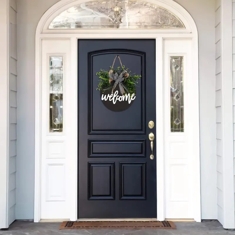 Tablero de madera transfronterizo primavera 3D letra tridimensional Garland puerta colgando decoración con arco verde decoración de plantas acuáticas