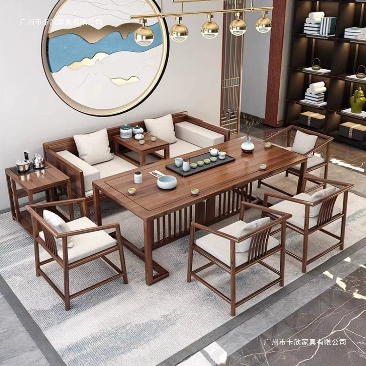 Диван-кровать Luohan, новый чайный столик в китайском стиле и стул, комбинация из цельного дерева, чайный столик для кунг-фу, стол для чайной церемонии, чайный столик для приема дзен