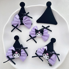 かわいいクロミ蝶結びヘアクリップハロウィーン黒い三角形DIY頭飾り服装靴アクセサリーアクセサリー