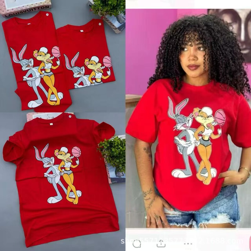 Cross-Border Southeast Asia 400g Heavyweight Pure Cotton Trendy Brand Short-Sleeve T-Shirt for Women 2026 Summer Hot-Selling Wholesale