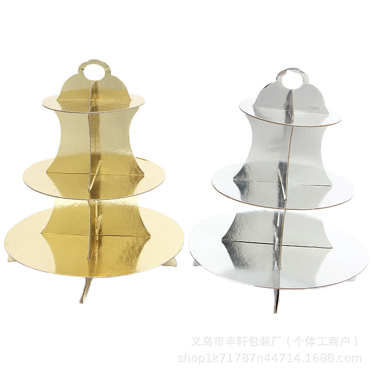 Transfronterizos para fiestas, estante de pastel de papel desechable, estante de pasteles de bocadillos gruesos, decoración de fiesta de cumpleaños