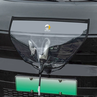 Car clothing – rain cloth snow cover - black-new-upgrade-double-magnetic-stripe-smart