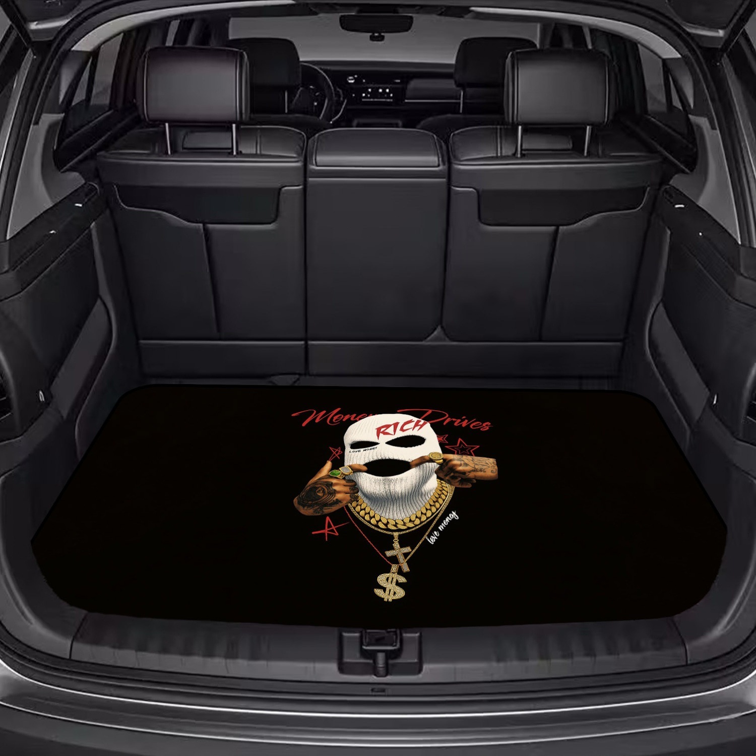 Temu's Best-Selling Trendy Sports-Style Trunk Mat, Stain-Resistant and Wear-Resistant, Suitable for All Seasons, New Car Interior Mat, New Foot Mat
