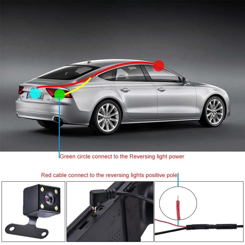 Automotive after-market rearview mirror camera, universal 5PIN automotive camera
