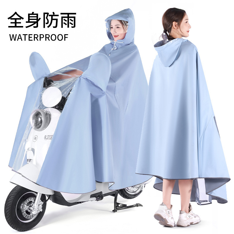 Raincoat for Electric Vehicles, Extra Large and Thick, Long Style for Riding, Full-Body Storm Protection, Foldable Eva Rain Poncho Wholesale