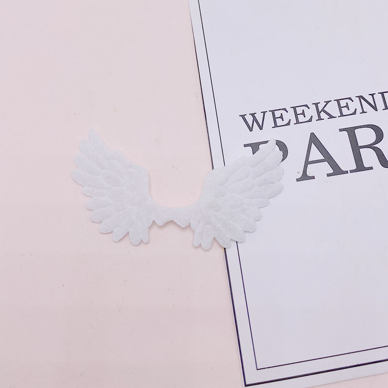 Ultrasónico fieltro alas de Ángel niños dibujos animados DIY pelo accesorios horquilla juguete muñeca ropa sombrero Accesorios