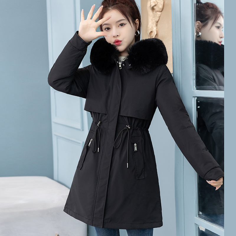 Capa de algodón femenina larga estilo coreano suelta de pluma de tamaño grande en invierno 2023 nuevo estilo para superar la chaqueta de algodón image 1