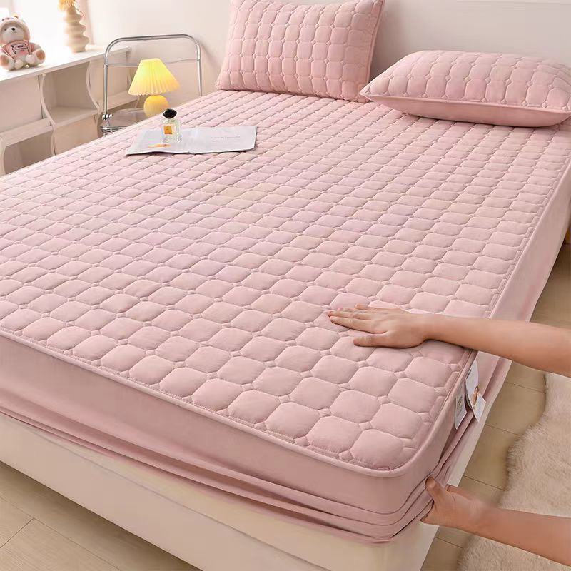 Class a Quilted Quilted Fitted Sheet Single Piece Thickeneded Dust-Proof Anti-Slip Bed Cover Simmons Bed Mattress Protector Fully Surrounded