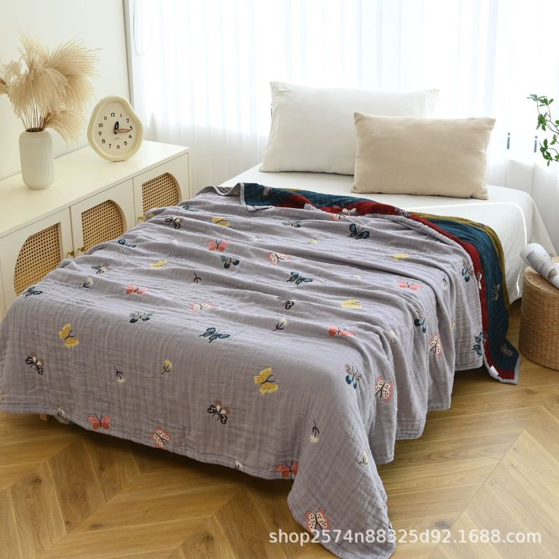 4層ガーゼブランケット 150X200cm 純綿タイプA ウォッシュドコットン エアコン付きルーム 夏用 薄手 大人用 シングルタオルキルト|undefined
