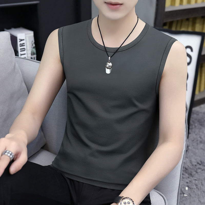 Modal Men's Round Neck Vest Summer Sports Fitness 2026 Summer Vest Vest Men's Sleeveless T-Shirt