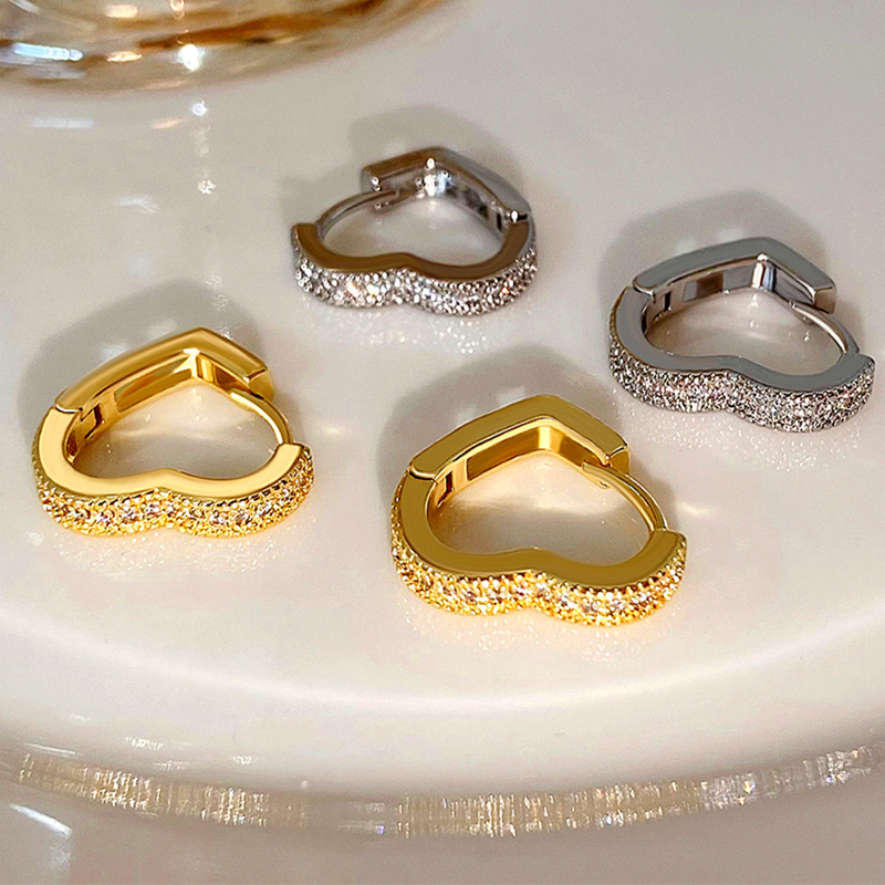 Earrings Classification Daily Occasion Fashion Heart Shape Copper Inlay Zircon Earrings