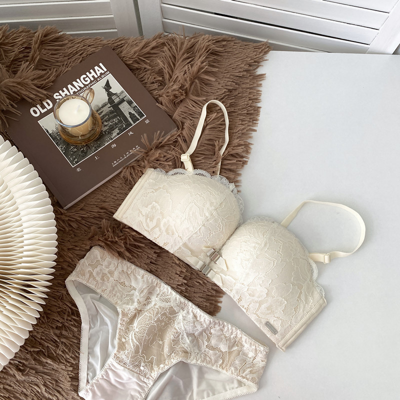 Double Front Buckle Underwear Women's No Steel Ring Beautiful Back Sexy Lace Top-up Small Chest Push-up Adjustable Breast Closure Bra Double Front Buckle Underwear Women's No Steel Ring Beautiful Back Sexy Lace Top-up Small Chest Push-up Adjustable Breast Closure Bra