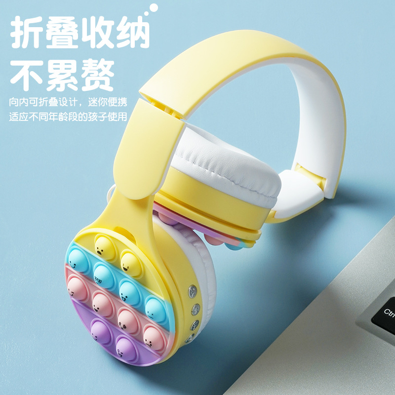 Tarjeta luminosa de la descompresión de la burbuja del arco iris Auriculares Bluetooth auriculares plegables teléfono móvil universal auriculares inalámbricos con micrófono