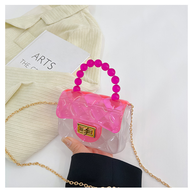 Women's Mini Pvc Color Block Fashion Transparent Square Lock Clasp Crossbody Bag display picture 2