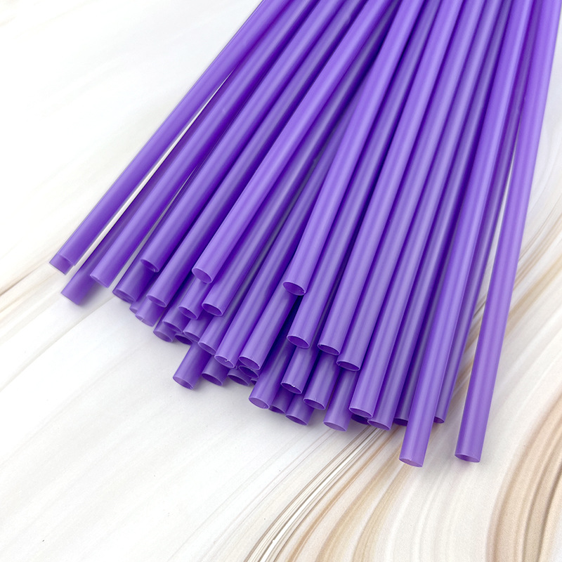 En stock suministro desechable de plástico color paja kindergarten los niños hecho a mano DIY tubo colorido tubo recto 100 unidades