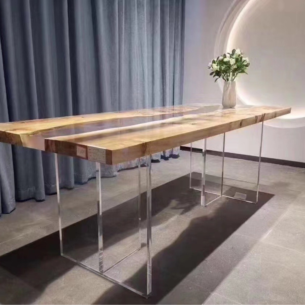 亚克力桌脚透明T型茶几桌脚支撑20 25 30 40 50厚亚克力家具桌脚