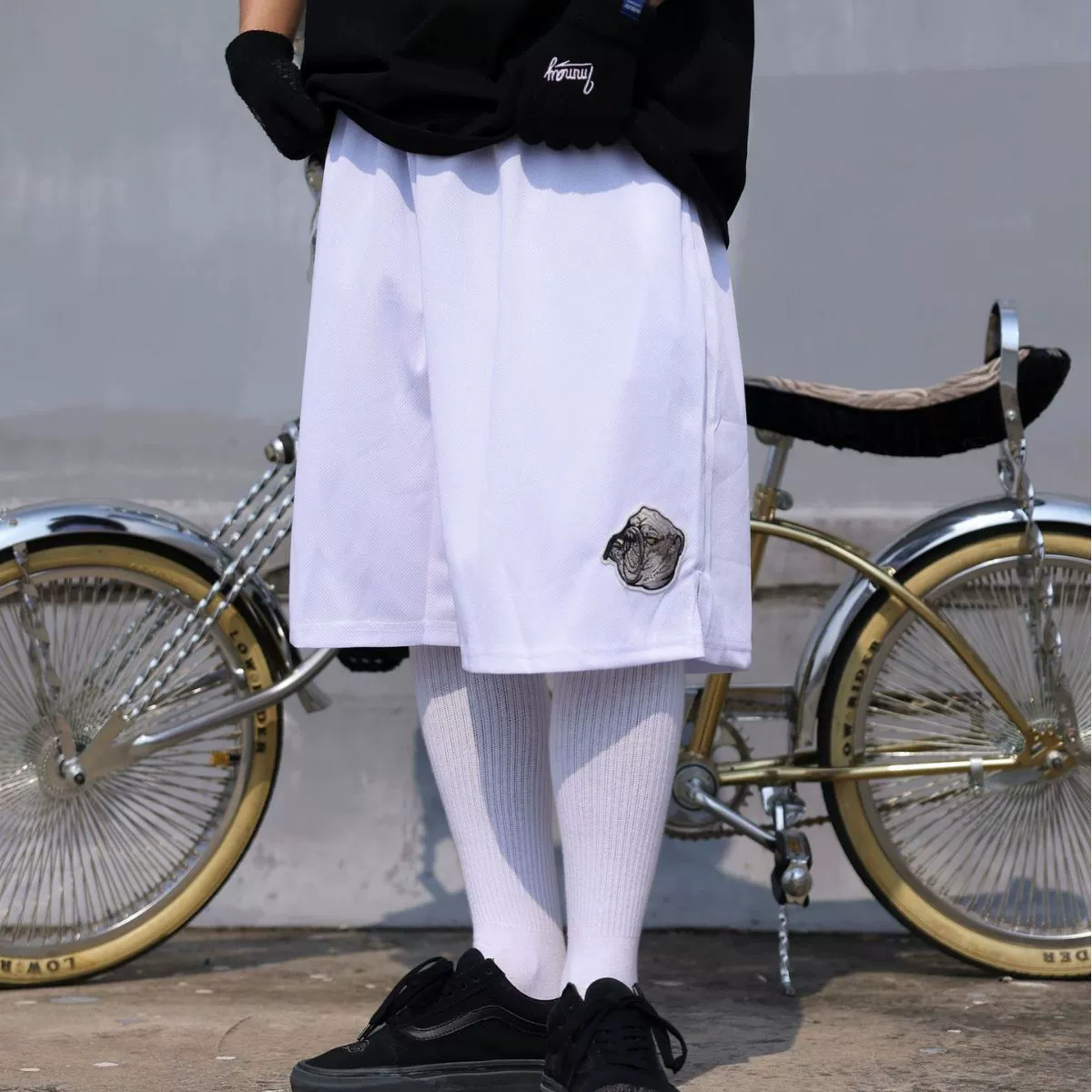 Тяжелые двойные утолщенные шорты выше колена с головой собаки больших размеров, американские эластичные баскетбольные брюки на шнурке, повседневные сетчатые брюки