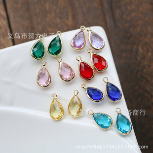 diy jewelry accessories cut surface rare earth glass cut surface water drop pendant homemade earrings hairpin tassel wreaths material