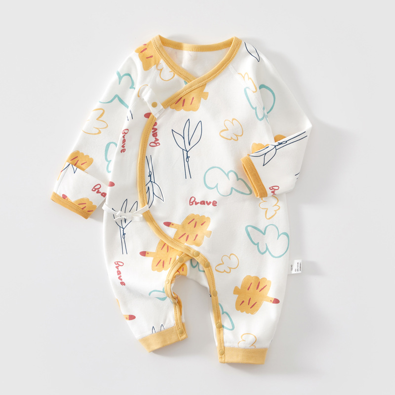 Ropa de bebé recién nacido primavera y otoño mono de algodón ropa de otoño recién nacido mameluco de luna llena hombres y mujeres ropa de monje