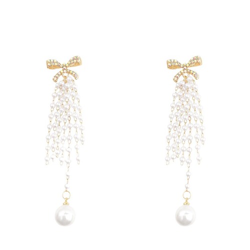Chandelier Diamond Earrings with Tassel, Elegant and Stylish, High-end and Light Luxury, Pearl, Unique and Shiny, Fashionable Women's Earrings