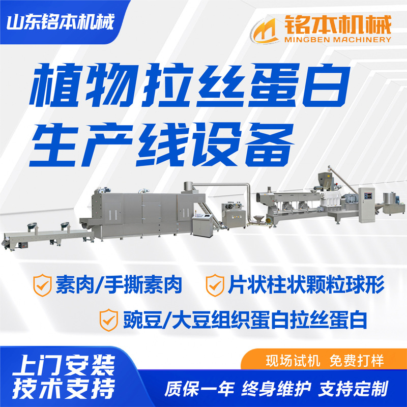 Plant protein wire drawing production line supply imitation vegetarian protein meat bulking machine soybean wire drawing protein equipment