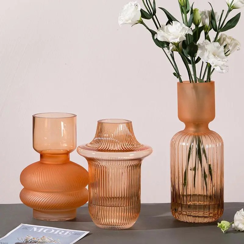 Nordic lujo ligero molandi vidrio esmerilado floral floral sala de estar de oficina decorativa artesanía