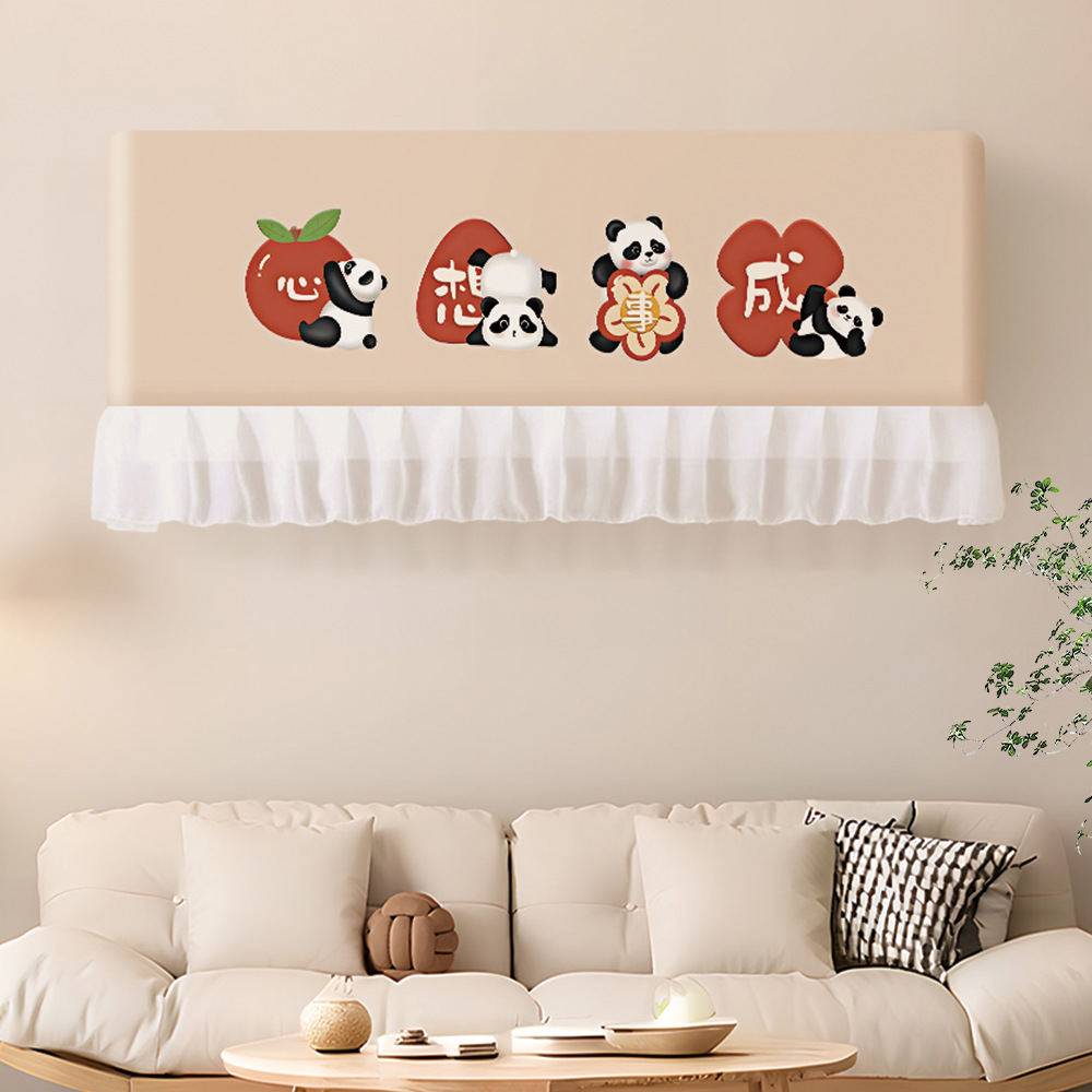 Tablero de cortina de parabrisas de aire acondicionado Tela de cubierta antipolvo de soplado recto 2025 nueva cortina de hilo de barrera para bebés de confinamiento montado en la pared