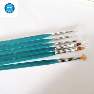 Acrylic rod nail brush transparent blue painting pen 6 sets brush gradient pen Fan Pen wholesale