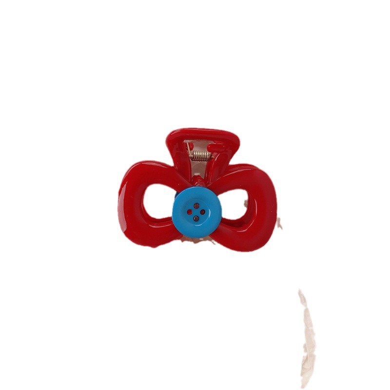 Diversión rojo lindo clip de agarre botón de mujer nuevo estilo de diseño de alto nivel clip de pelo de cabeza de pescado clip de pelo