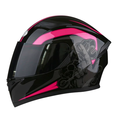 Motorcycle Ais Full-Face Helmet Cool, Motosiklet kaskı (dəbilqə) - pink-and-black-mirror-m