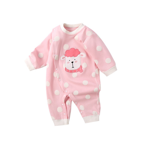 Spring and autumn baby jumpsuits, newborn boneless children's clothing, baby clothes, children's pajamas, rompers, home clothes