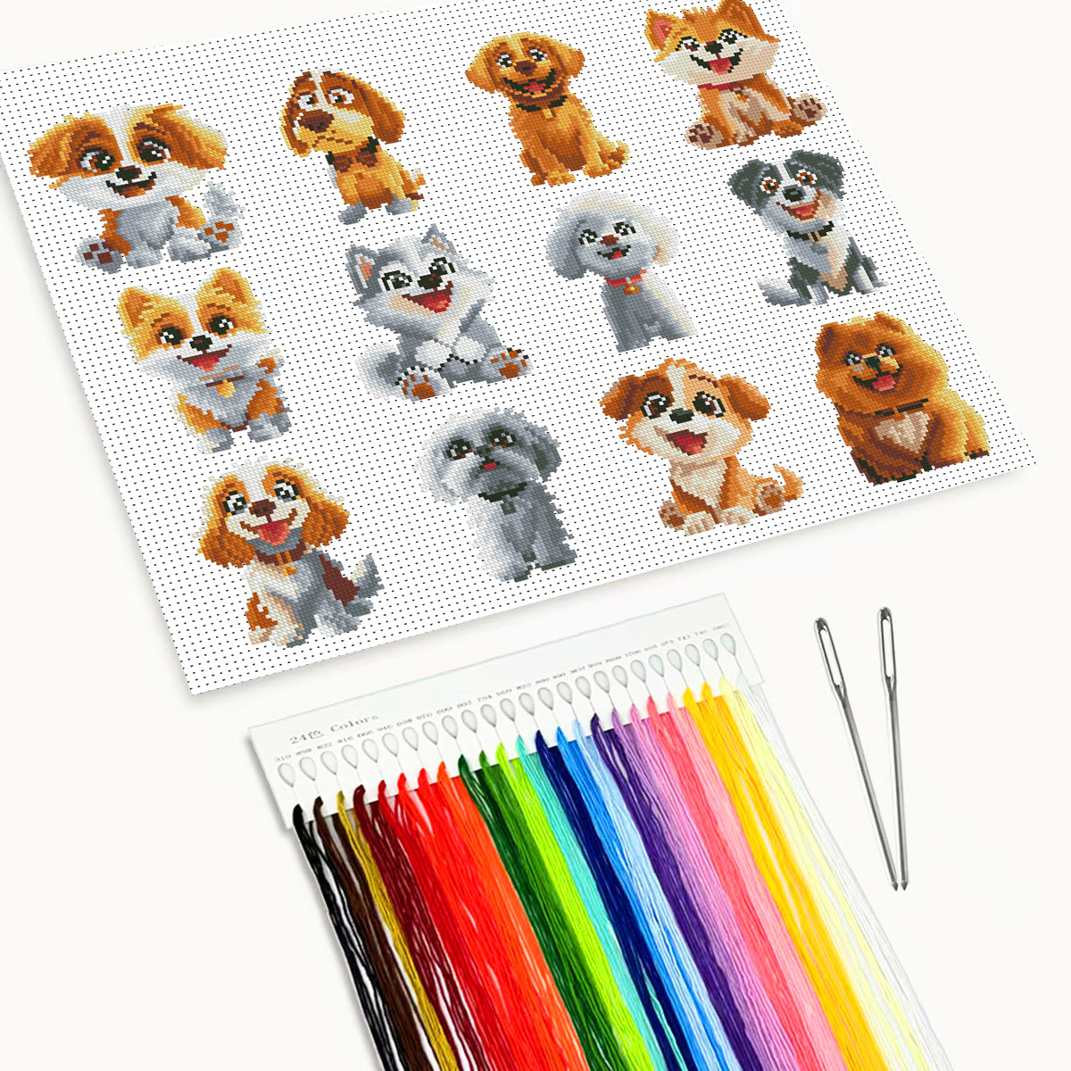 Amazon Inglés perrito de bordado cruzado 12 piezas conjunto de piezas pequeñas para principiantes bordados a través de la frontera exclusiva image 3