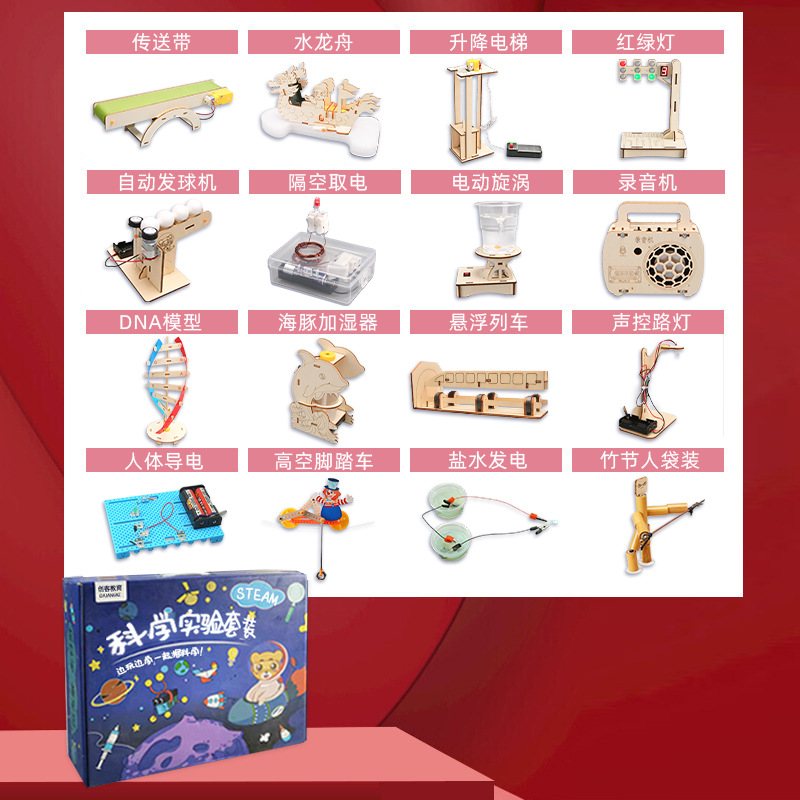 Juego de experimentos de ciencia para niños, juguetes de enseñanza de Steam, jardín de infantes para estudiantes, bricolaje, tecnología hecha a mano, pequeño regalo