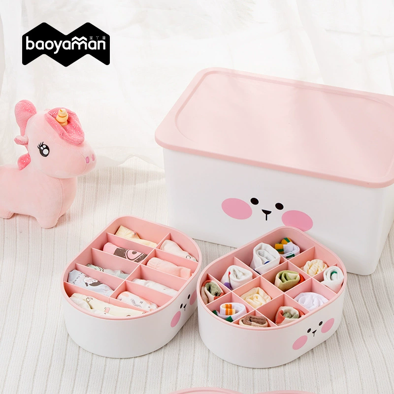 Underwear, cartoon children's storage box, removable socks, storage system