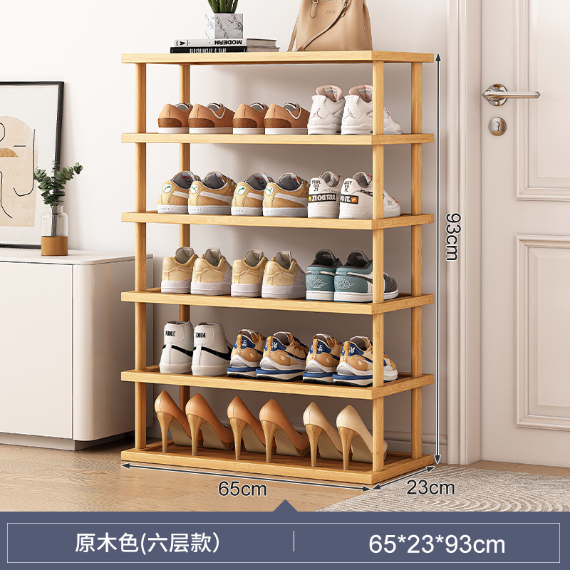 Estante de madera maciza Estante de almacenamiento multicapa Estante para bocadillos domésticos Estante simple Estante trasero de puerta de piso Estante en capas