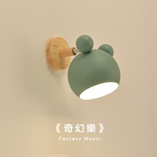 现代简约原木壁灯北欧风格床头灯卧室墙壁灯创意个性儿童房灯具
