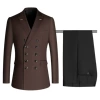 Double row brown (top+black pants)