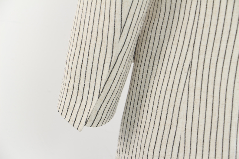 Ensemble deux pièces GraceChic GraceChic 25 cm, rayé coton et lin, avec short, style décontracté, référence 1788_voghion.com