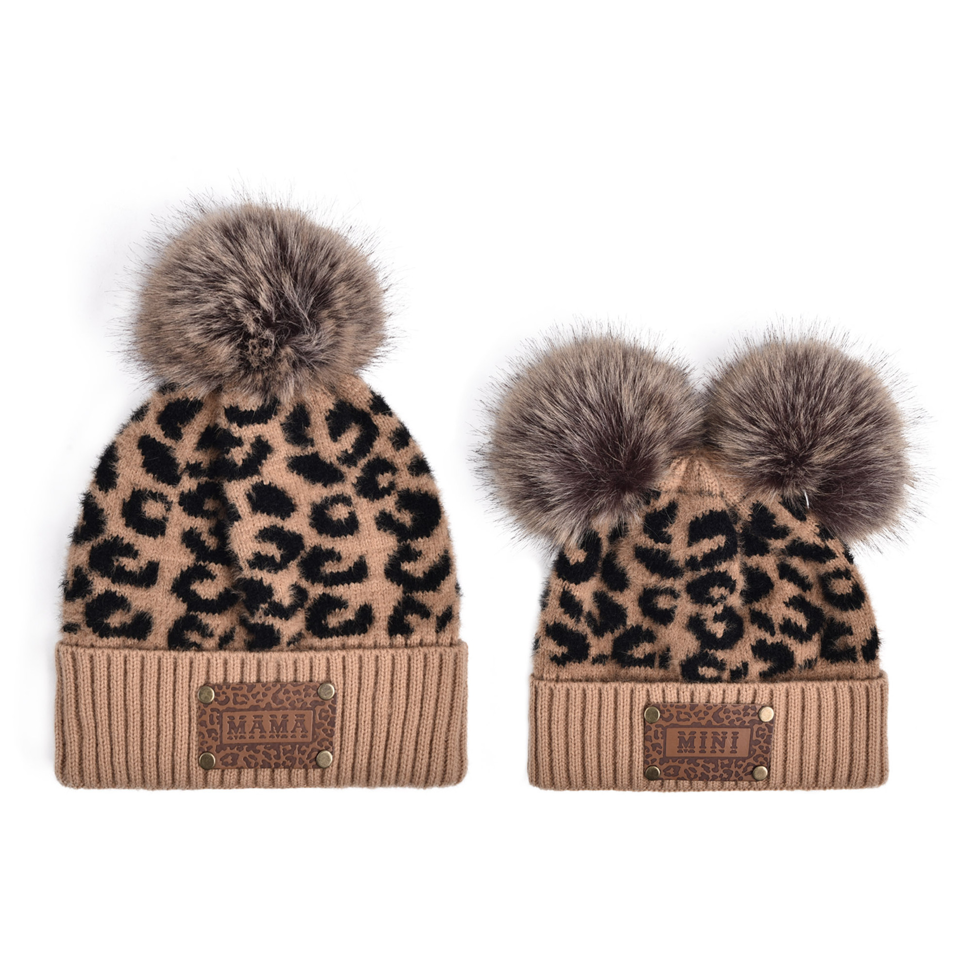 브라운 레오파드 프린트 친자