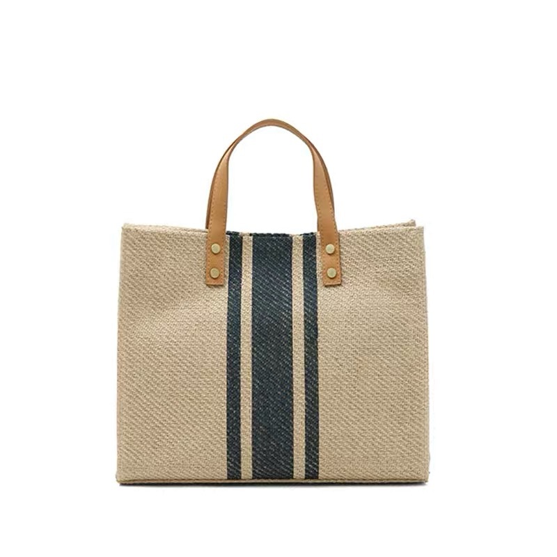 Kaasaskantava portfelli korea versioon, ärireisideks mõeldud triibuline mahutavusega ruudukujuline lõuendikott, naiste kott_voghion.com