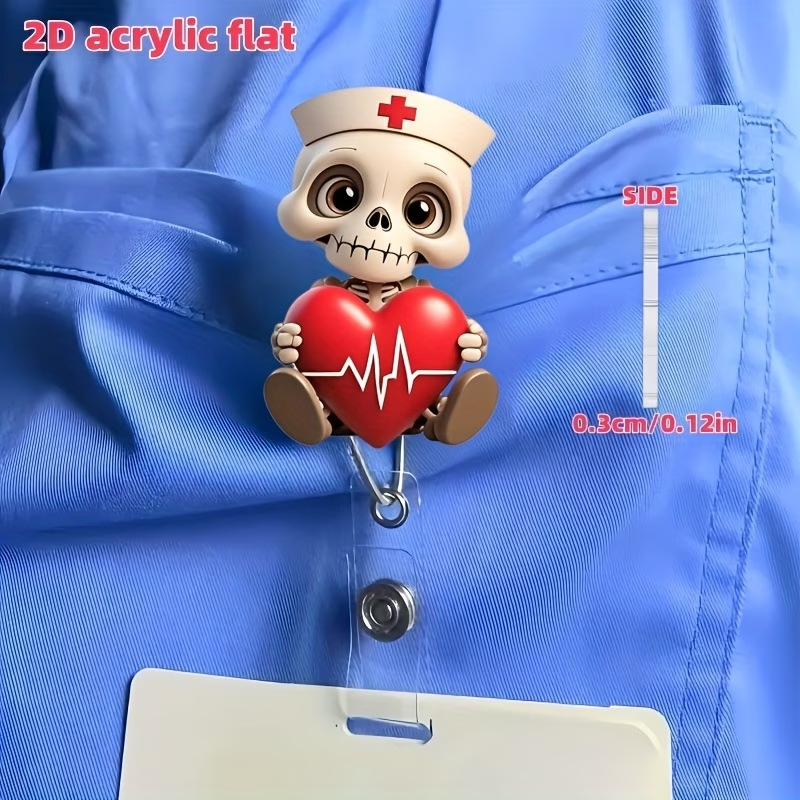 Colgante de dibujos animados transfronterizos animales acrílicos insignia rollo insignia personal del hospital órganos departamento retráctil fácil de extender