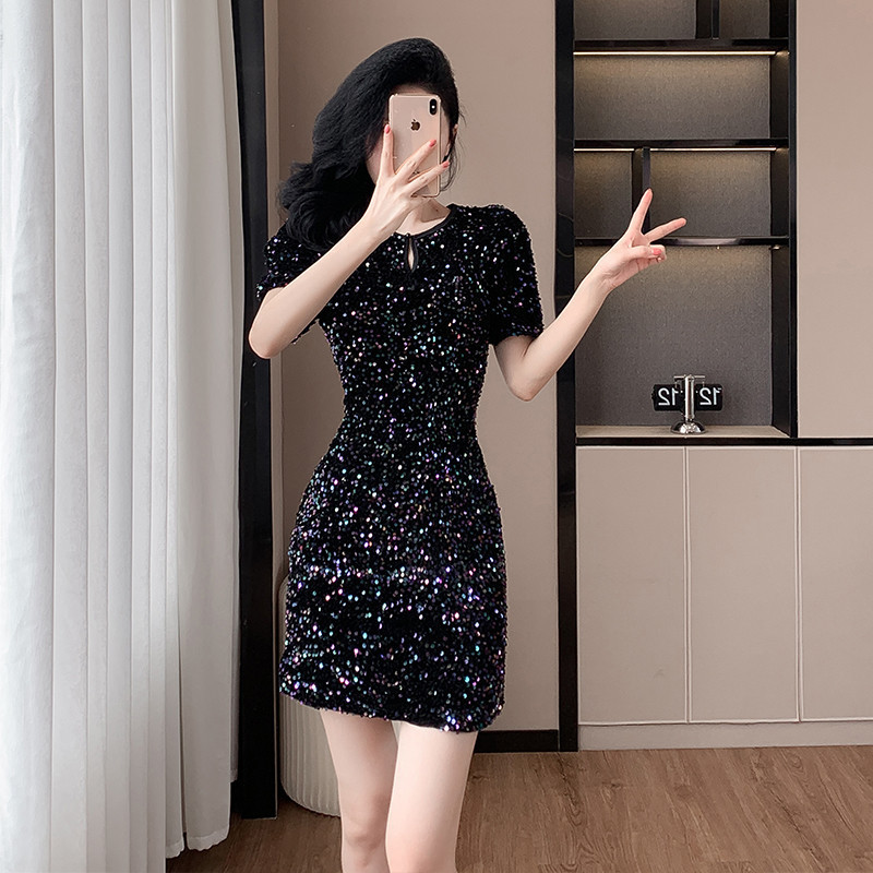 Cross-border sexy dress dress 2024 new sequins sexy party banquet birthday party dress