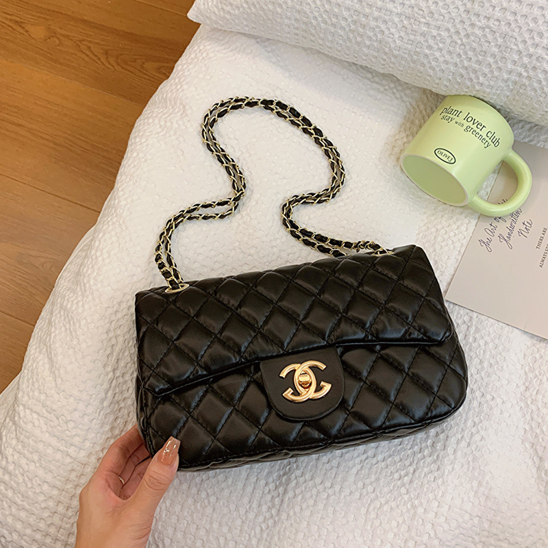 Transfronterizo nuevo bolso de mujer 2024 nuevo estilo simple estilo de estilo de diamante pequeño viento de aroma bolso de hombro bolsas pequeñas