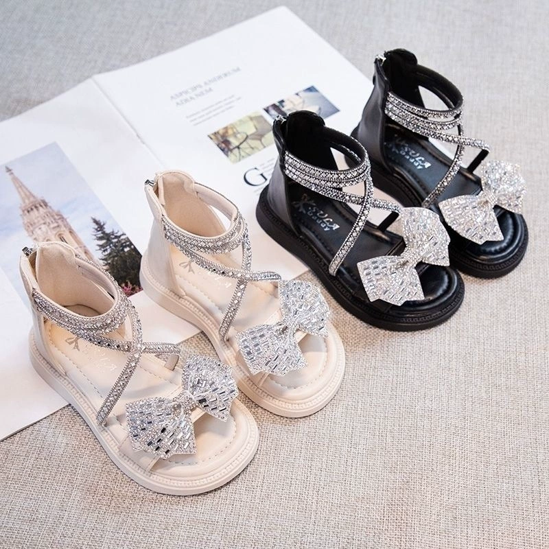 Sandals for princess, summer fashionable children's shoes with bow, Korean style