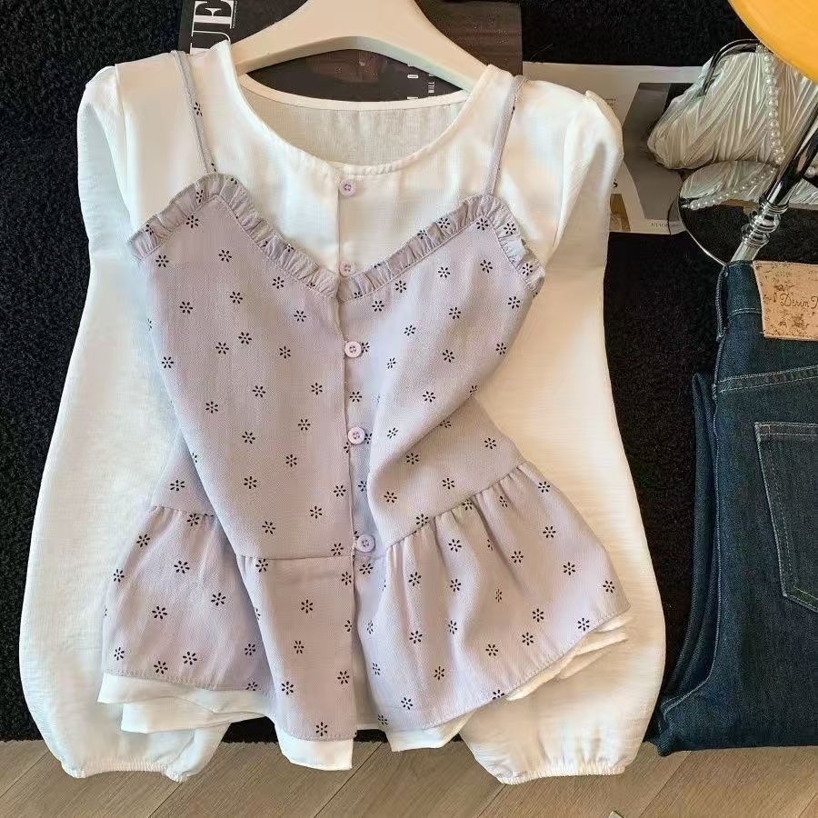 Purple spliced ​​top