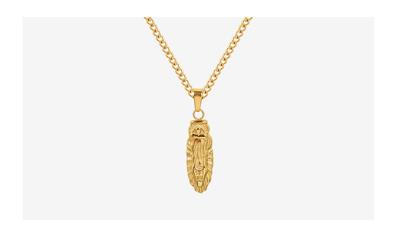 PVD Coated Real Gold Plated Geometric Titanium Steel Fashion Waterproof Non Tarnish Necklace display picture 2