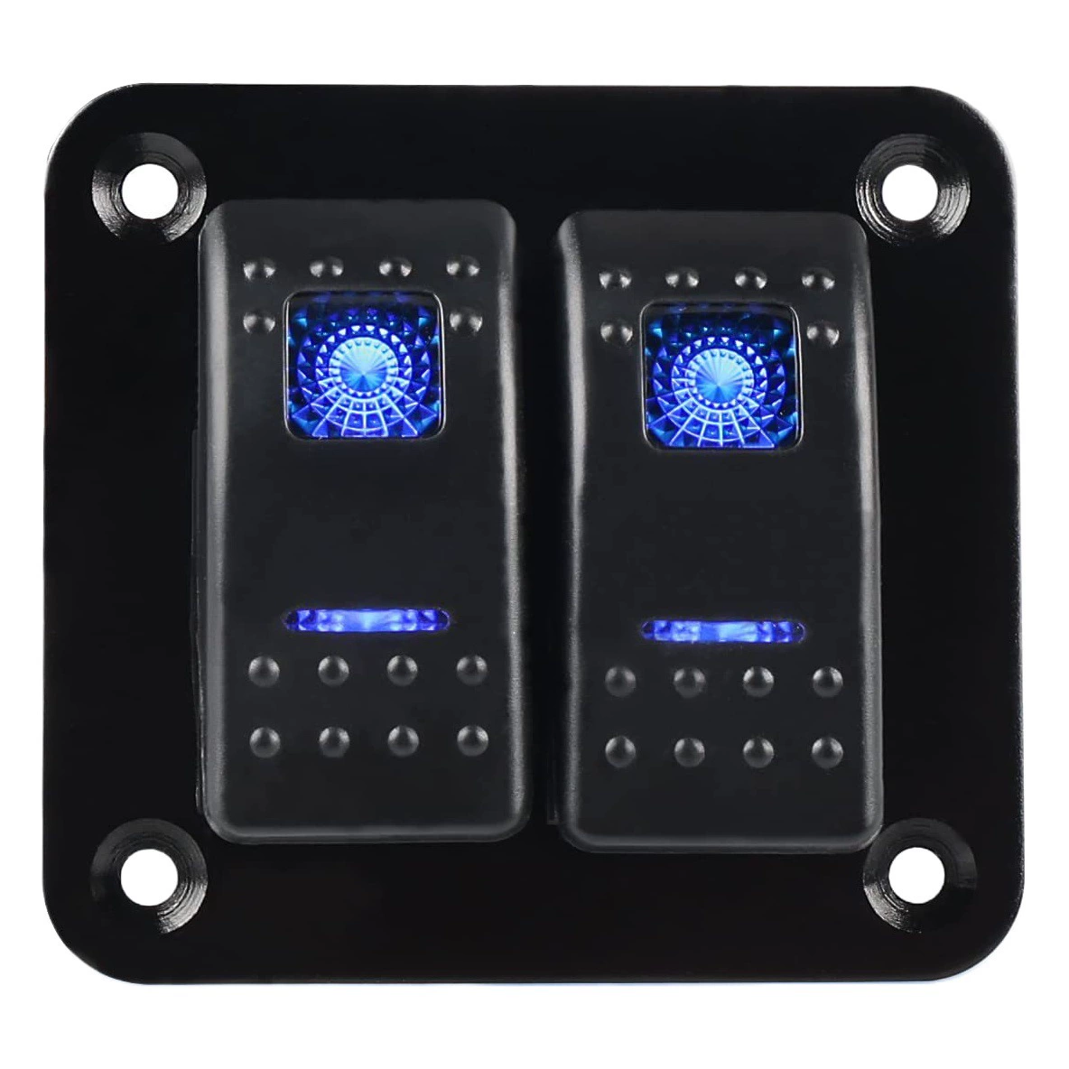 Панель морского переключателя Водонепроницаемая 12 В 3 группы кулисный переключатель Панель синий светодиодный выключатель алюминиевая поверхность