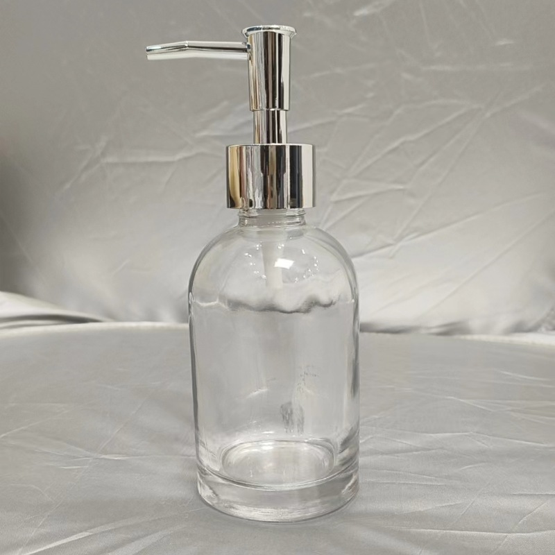 El fabricante suministra 420ml de desinfectante de manos, botella de vidrio transparente de color de patrón vertical cuadrado, botella de desinfectante de manos, vidrio