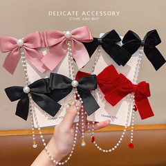 蝴蝶結髮夾秋冬兒童對夾新年頭飾女童發卡後腦勺拜年髮飾過年公主