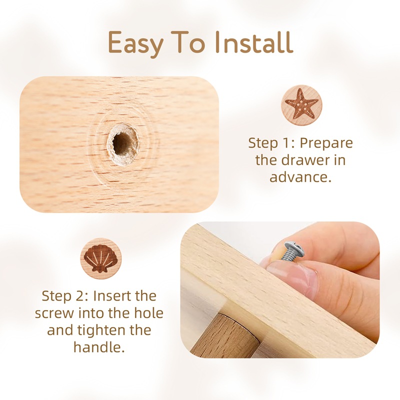 Amazon Cross-border retro animal impresión cajón manija madera mejoras para el hogar accesorios escritorio cajón juego de perillas